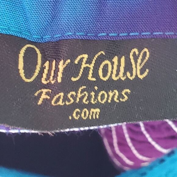 Vintage Sleeveless Empire Waist Tie Dye Blouse V Neck Crochet Lace Boho Hippie - Picture 11 of 14